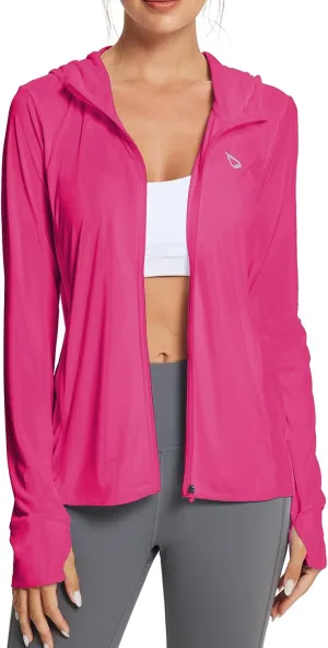 baleaf Women's UPF 50  Sun Protection Shirts SPF Jacket UV Cooling Hoodie Long Sleeve Summer Clothing for Outdoor Hiking