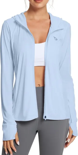 baleaf Women's UPF 50  Sun Protection Shirts SPF Jacket UV Cooling Hoodie Long Sleeve Summer Clothing for Outdoor Hiking