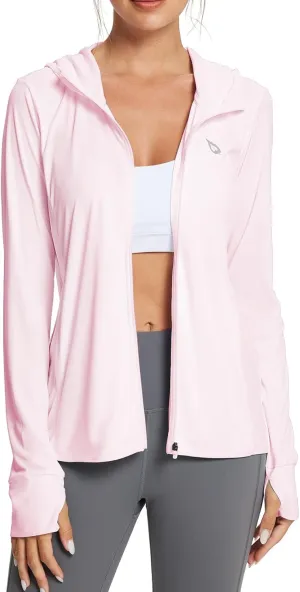 baleaf Women's UPF 50  Sun Protection Shirts SPF Jacket UV Cooling Hoodie Long Sleeve Summer Clothing for Outdoor Hiking