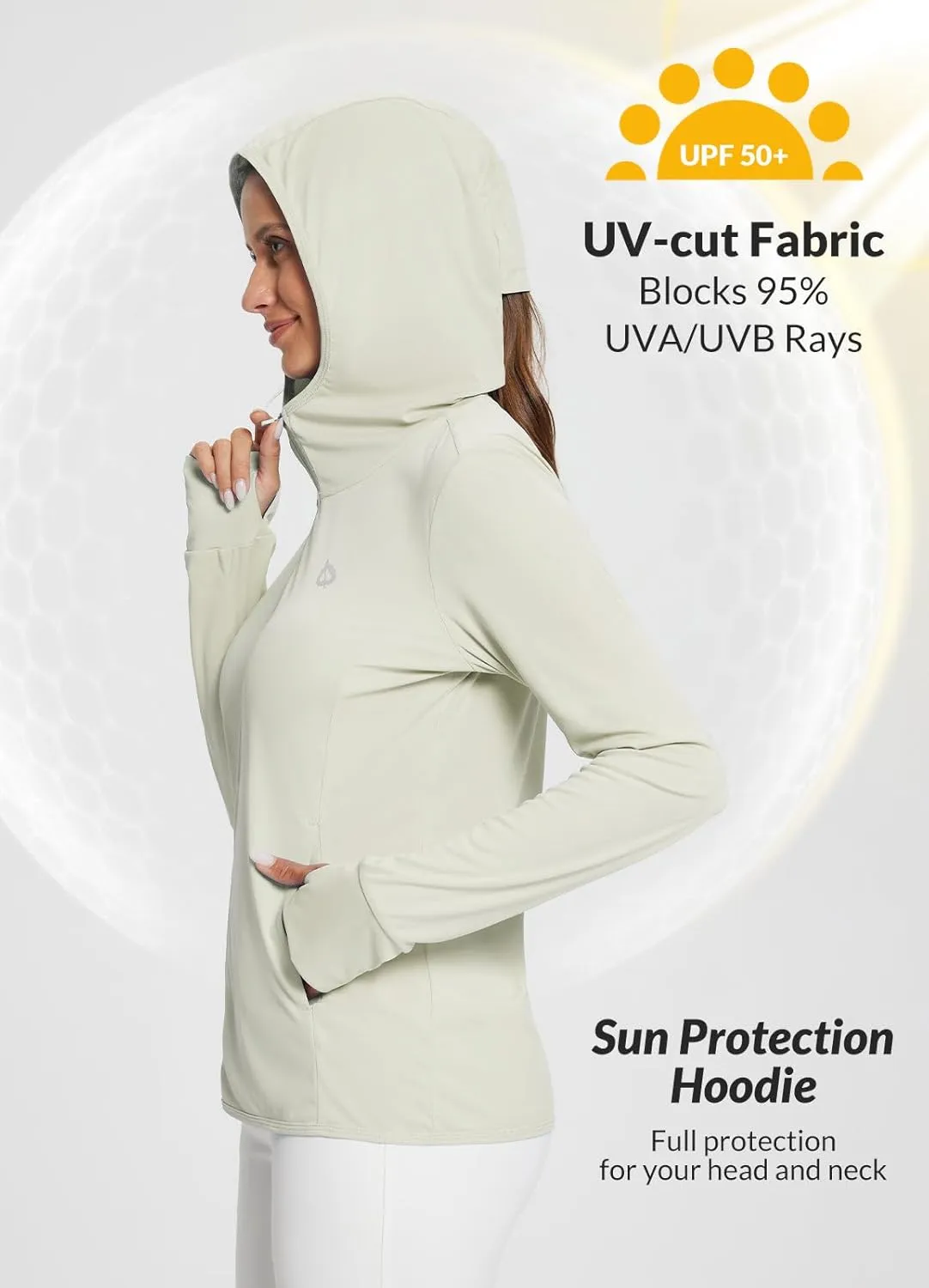 baleaf Women's UPF 50  Sun Protection Shirts SPF Jacket UV Cooling Hoodie Long Sleeve Summer Clothing for Outdoor Hiking