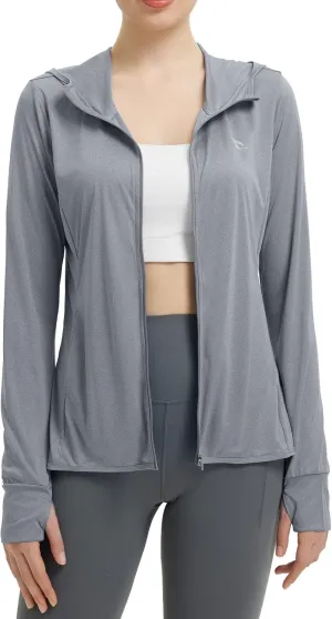 baleaf Women's UPF 50  Sun Protection Shirts SPF Jacket UV Cooling Hoodie Long Sleeve Summer Clothing for Outdoor Hiking