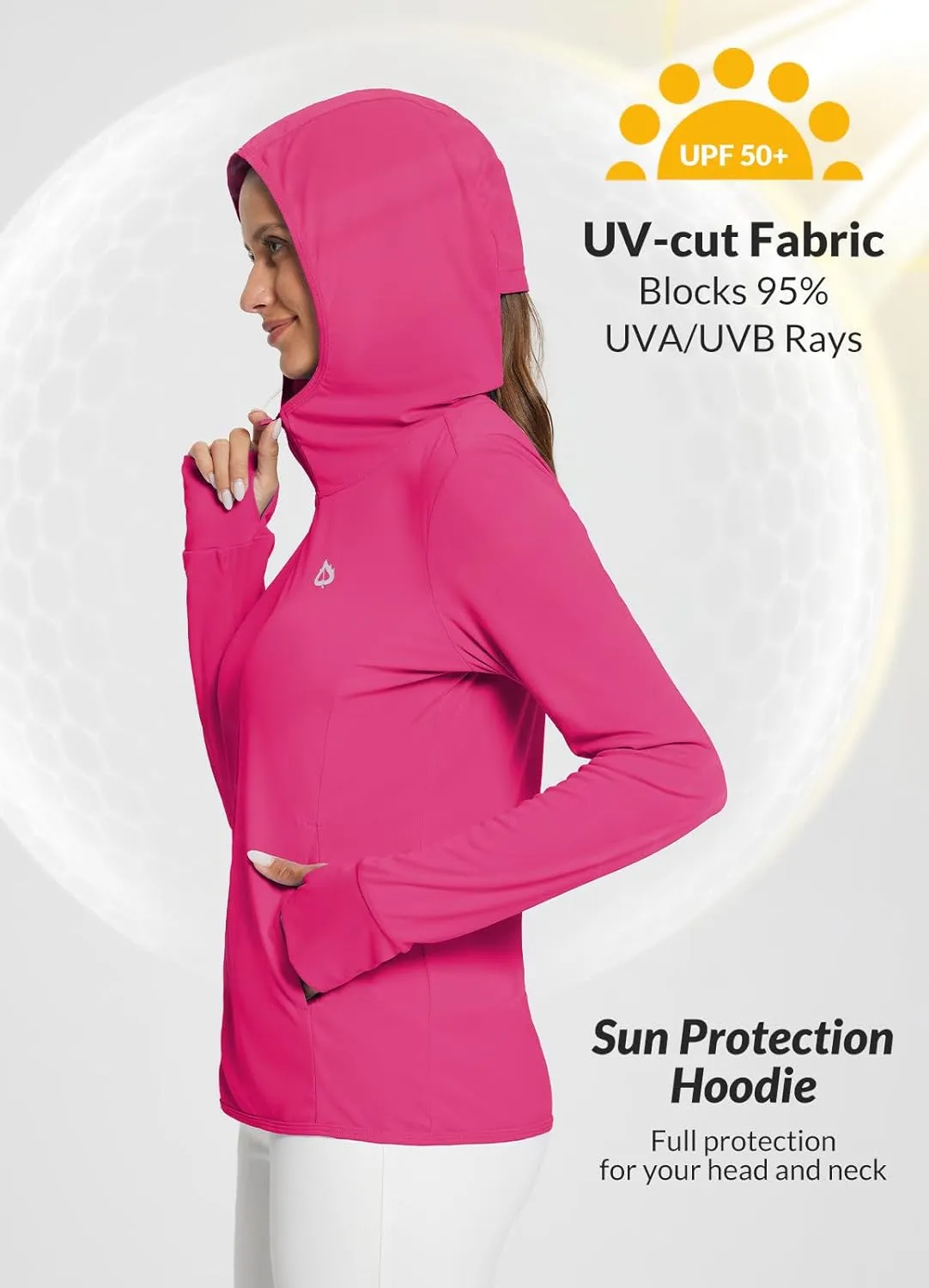 baleaf Women's UPF 50  Sun Protection Shirts SPF Jacket UV Cooling Hoodie Long Sleeve Summer Clothing for Outdoor Hiking