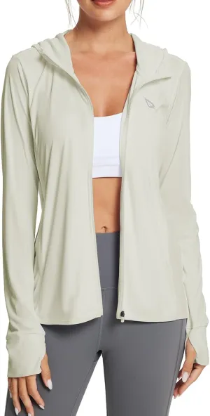 baleaf Women's UPF 50  Sun Protection Shirts SPF Jacket UV Cooling Hoodie Long Sleeve Summer Clothing for Outdoor Hiking