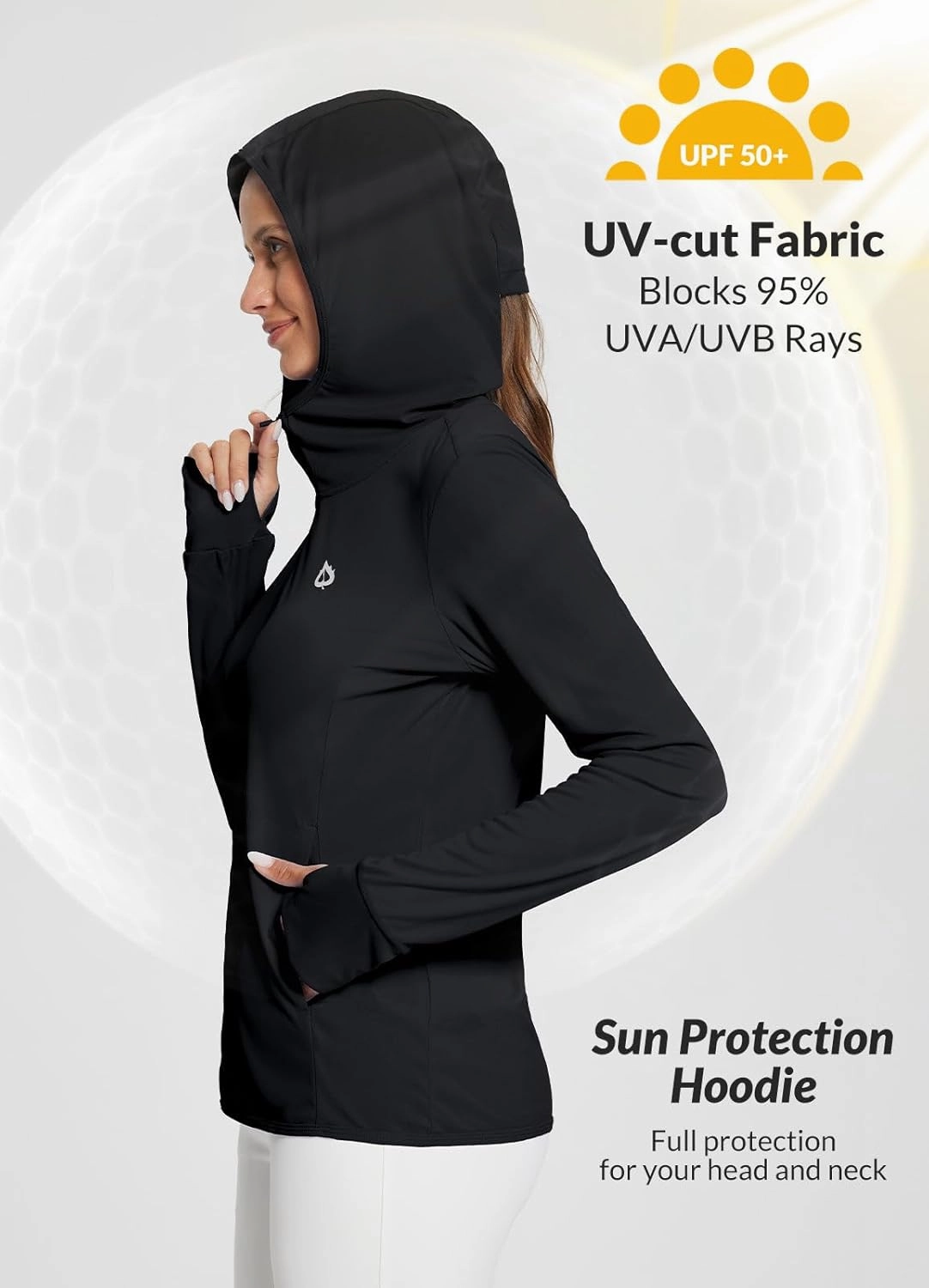 baleaf Women's UPF 50  Sun Protection Shirts SPF Jacket UV Cooling Hoodie Long Sleeve Summer Clothing for Outdoor Hiking
