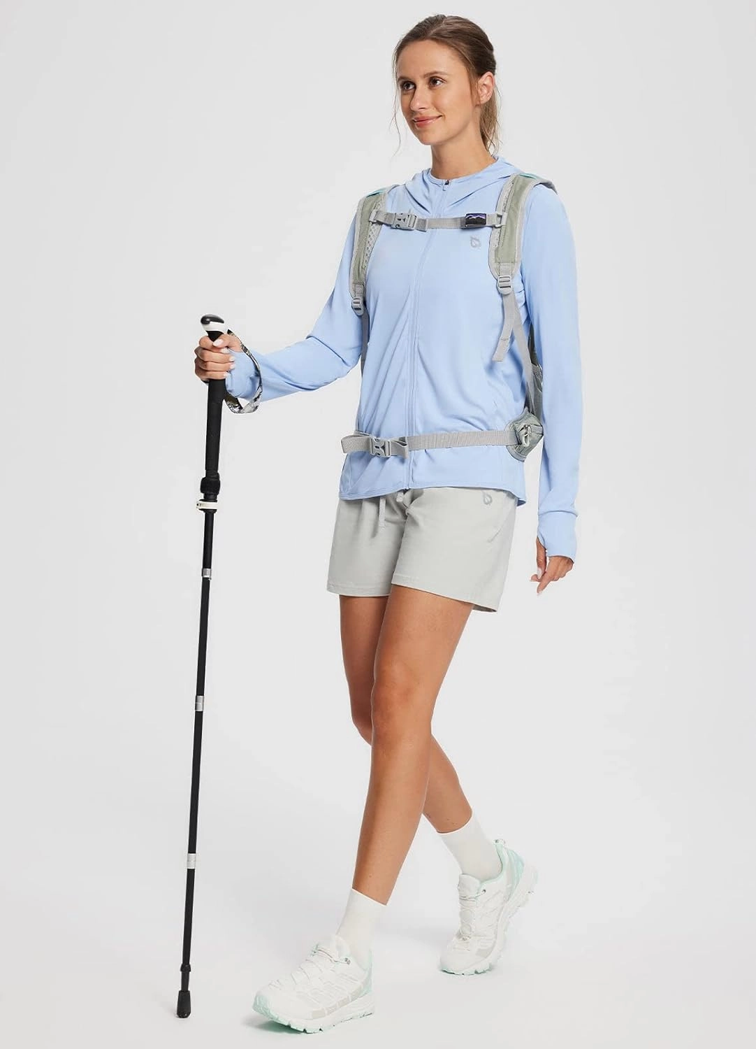 baleaf Women's UPF 50  Sun Protection Shirts SPF Jacket UV Cooling Hoodie Long Sleeve Summer Clothing for Outdoor Hiking