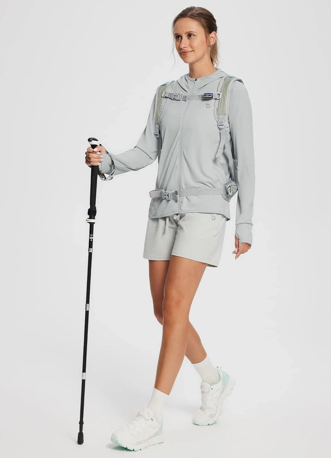 baleaf Women's UPF 50  Sun Protection Shirts SPF Jacket UV Cooling Hoodie Long Sleeve Summer Clothing for Outdoor Hiking