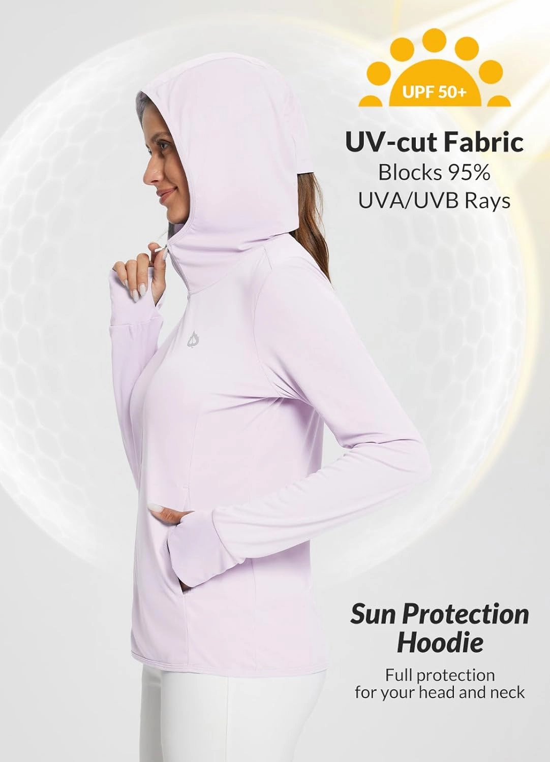 baleaf Women's UPF 50  Sun Protection Shirts SPF Jacket UV Cooling Hoodie Long Sleeve Summer Clothing for Outdoor Hiking