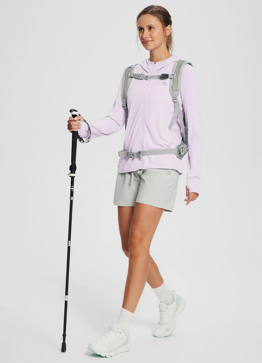 baleaf Women's UPF 50  Sun Protection Shirts SPF Jacket UV Cooling Hoodie Long Sleeve Summer Clothing for Outdoor Hiking
