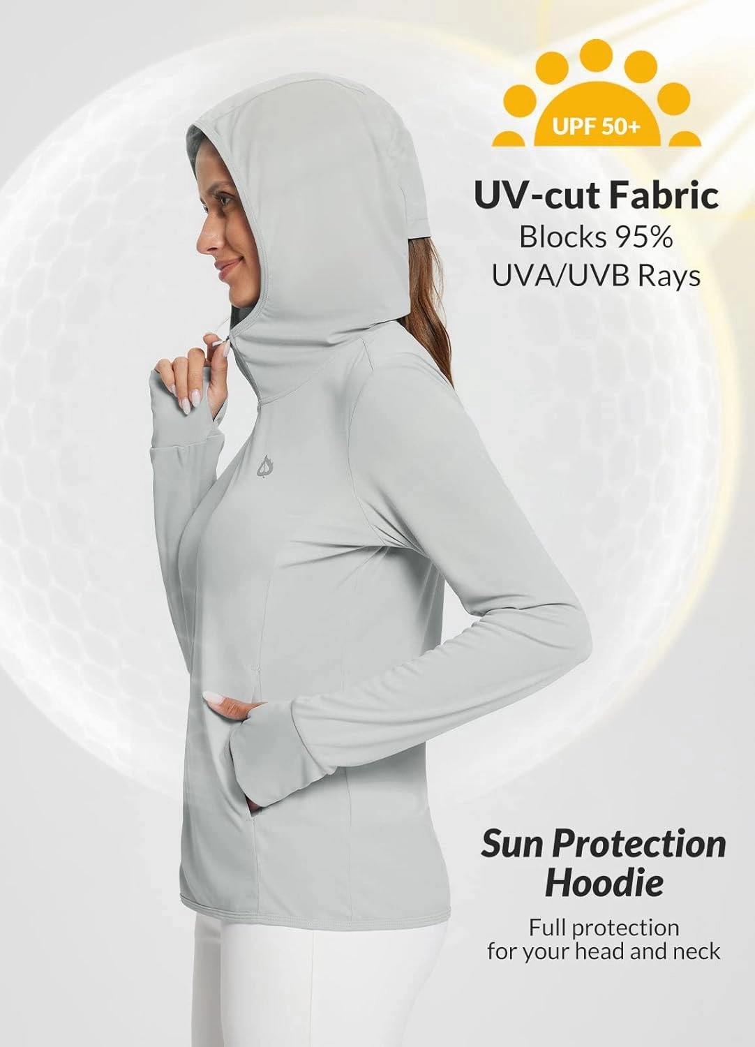 baleaf Women's UPF 50  Sun Protection Shirts SPF Jacket UV Cooling Hoodie Long Sleeve Summer Clothing for Outdoor Hiking