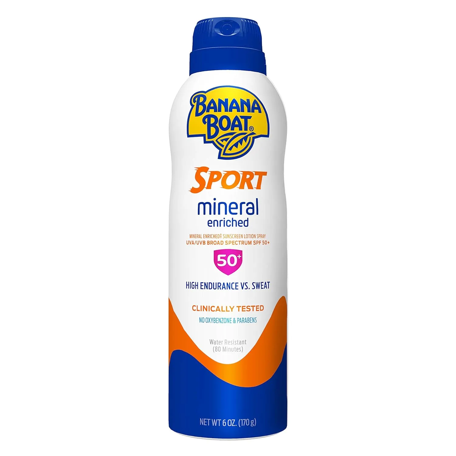 Banana Boat Sport Mineral Enriched Sunscreen Spray SPF 50, 6oz | Banana Boat Mineral Sunscreen SPF 50, Oxybenzone-Free, Sport Sunblock Spray, 6oz