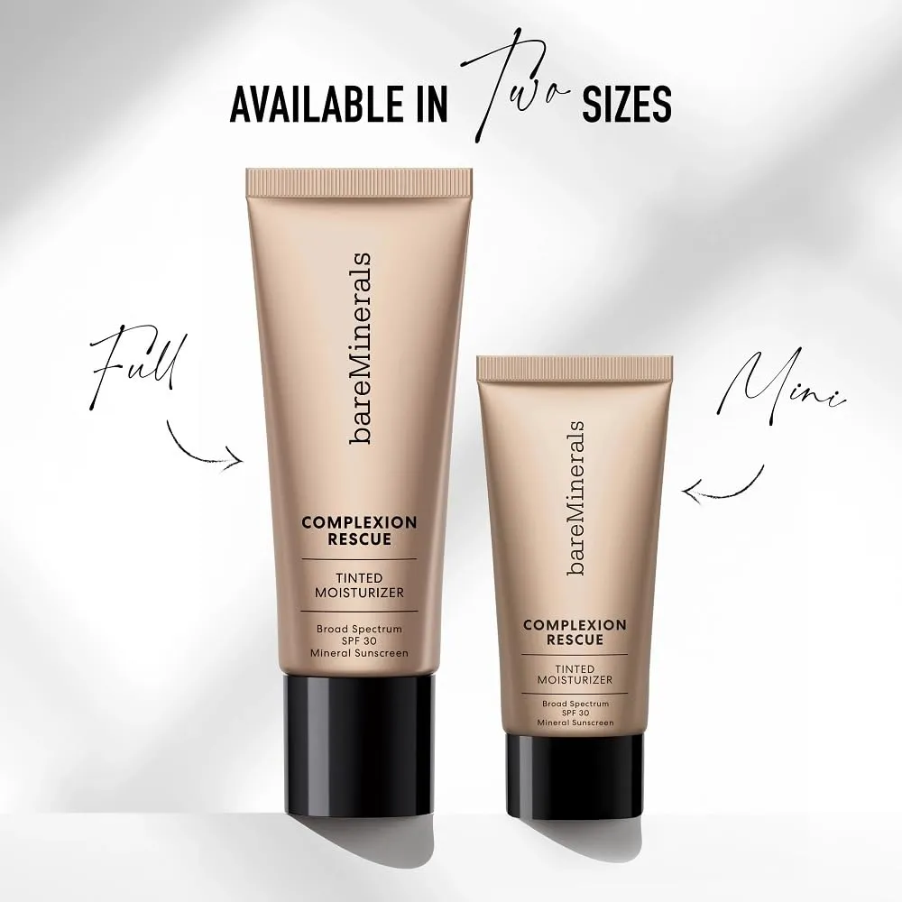 bareMinerals Complexion Rescue Tinted Moisturizer for Face with SPF 30, Vegan Tinted Mineral Sunscreen with Hyaluronic Acid