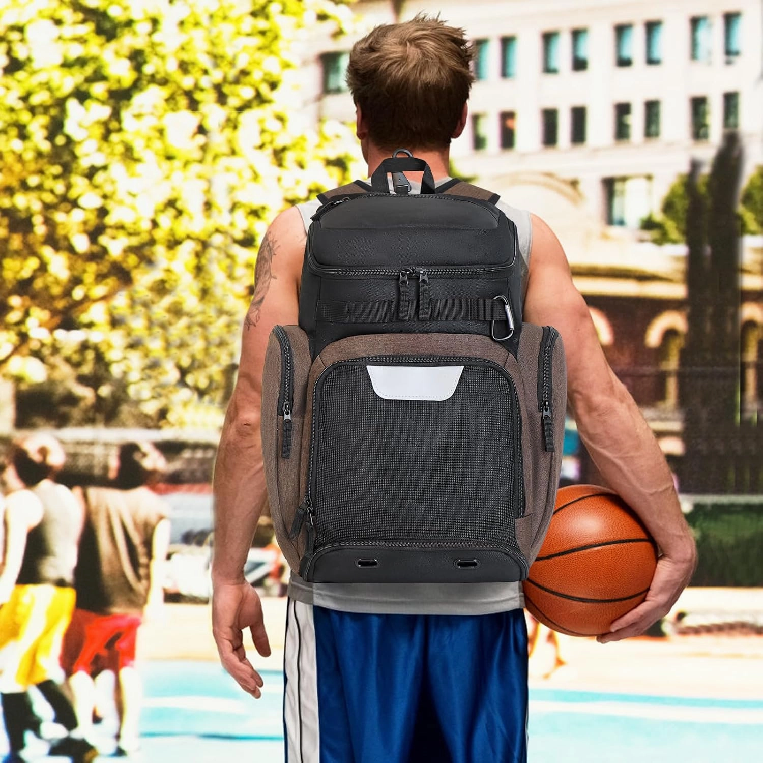 Basketball Backpack Large Sports Bag, Gym Bag with Ball Compartment and Shoe Compartment to Store Sports Shoes Water Bottles Laptops and Daily Necessities, Widely Used in Basketball, Soccer