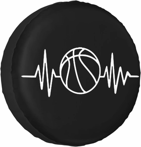 Basketball Heartbeat Windproof and Rainproof Wheel hub Protection Cover, Spare tire Cover 17 inch