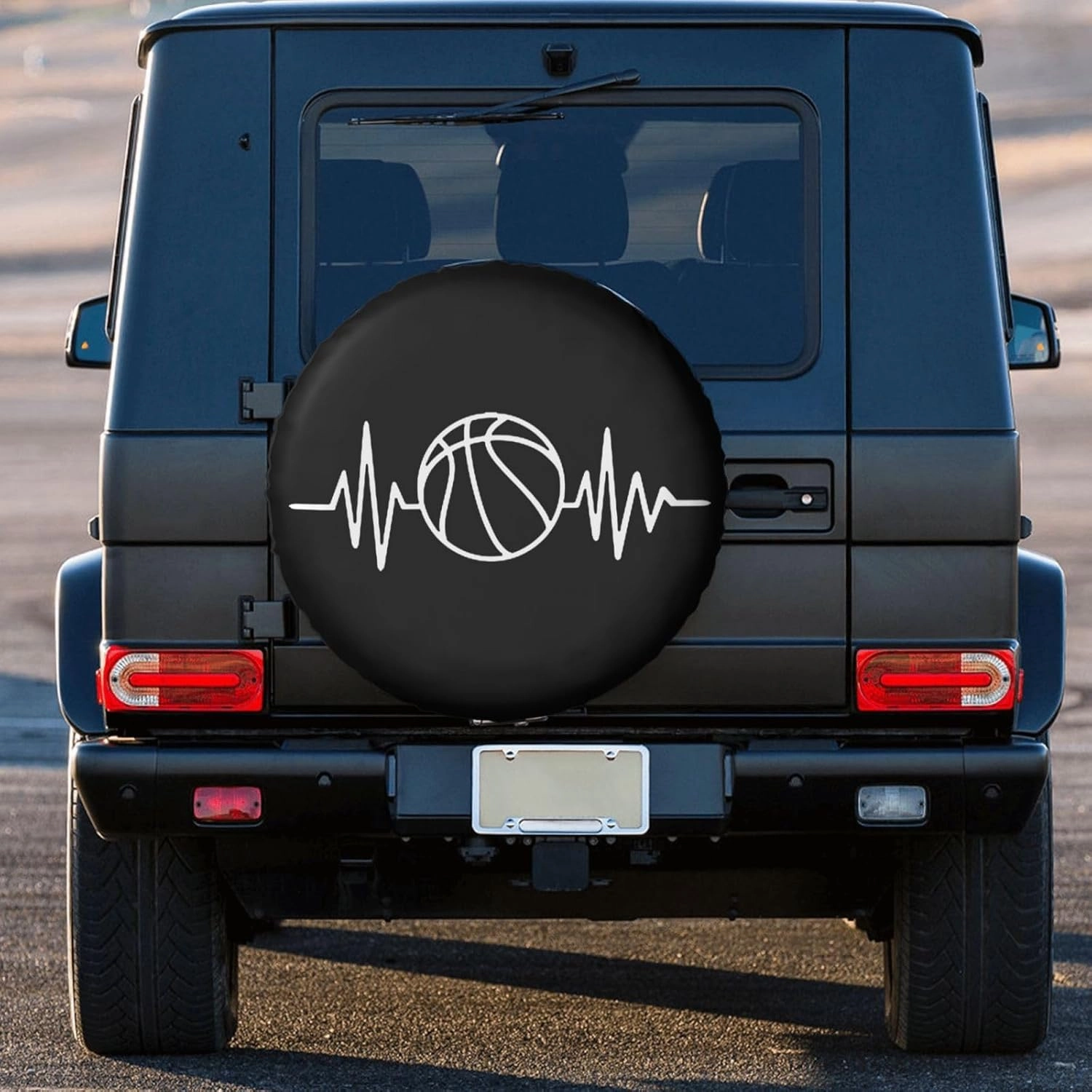 Basketball Heartbeat Windproof and Rainproof Wheel hub Protection Cover, Spare tire Cover 17 inch