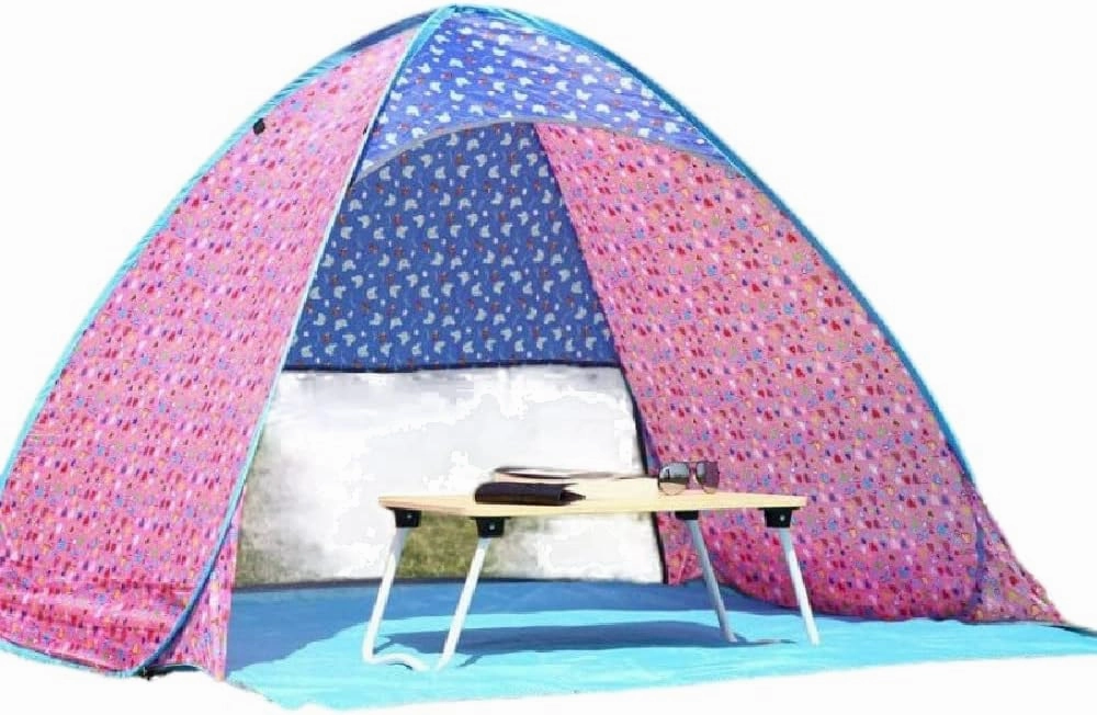Beach Tent Outdoor 2-Person Seaside Simple Tent 2-Person Camping Tent Children's Free Sunshade Tent Quick Opening Sunscreen Tent