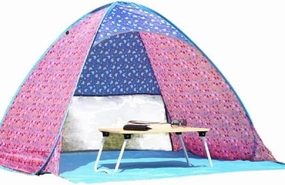 Beach Tent Outdoor 2-Person Seaside Simple Tent 2-Person Camping Tent Children's Free Sunshade Tent Quick Opening Sunscreen Tent
