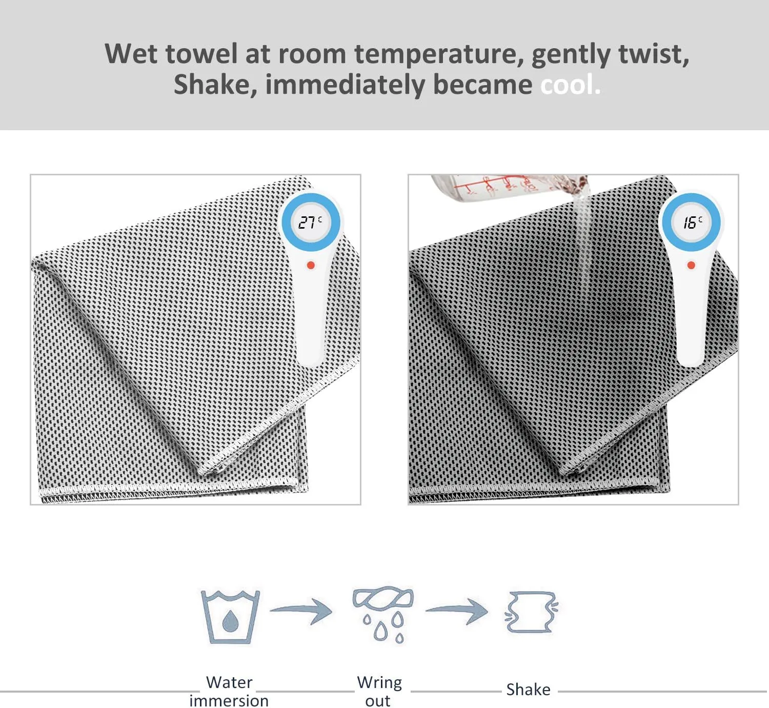 Biange Cooling Towel (Pack of 20, 40"x12") with Pouches for Sports, Workout, Fitness, Gym, Yoga, Golf, Pilates, Travel, Camping & More