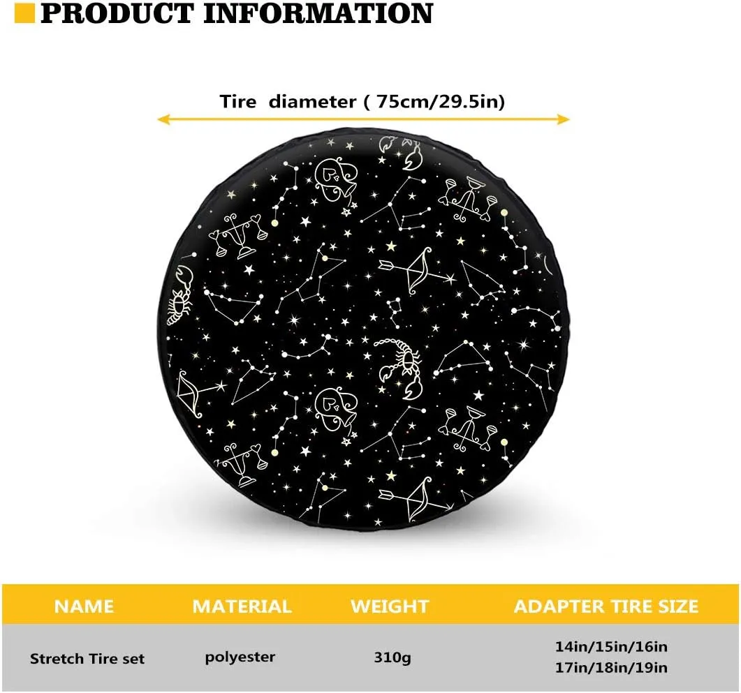 BIGCARJOB Personality Custom Design Tire Covers Outdoor Travel UV Waterproof Tire Cover fits 14-19inch Spare Tire .Universal Tire Covers for RVs Heavy Duty Protection Covers
