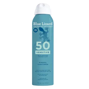 BLUE LIZARD Mineral Sunscreen Sensitive SPF 50  Spray, 5 Ounce