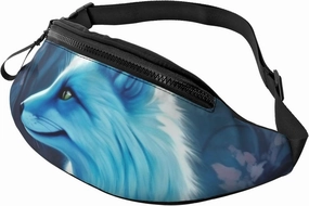 Blue Fox Fanny Pack for Man Women Waist Bag Adjustable Belt Casual Chest Bag Bum Bags for Travel Sports Running Hiking Waist Packs
