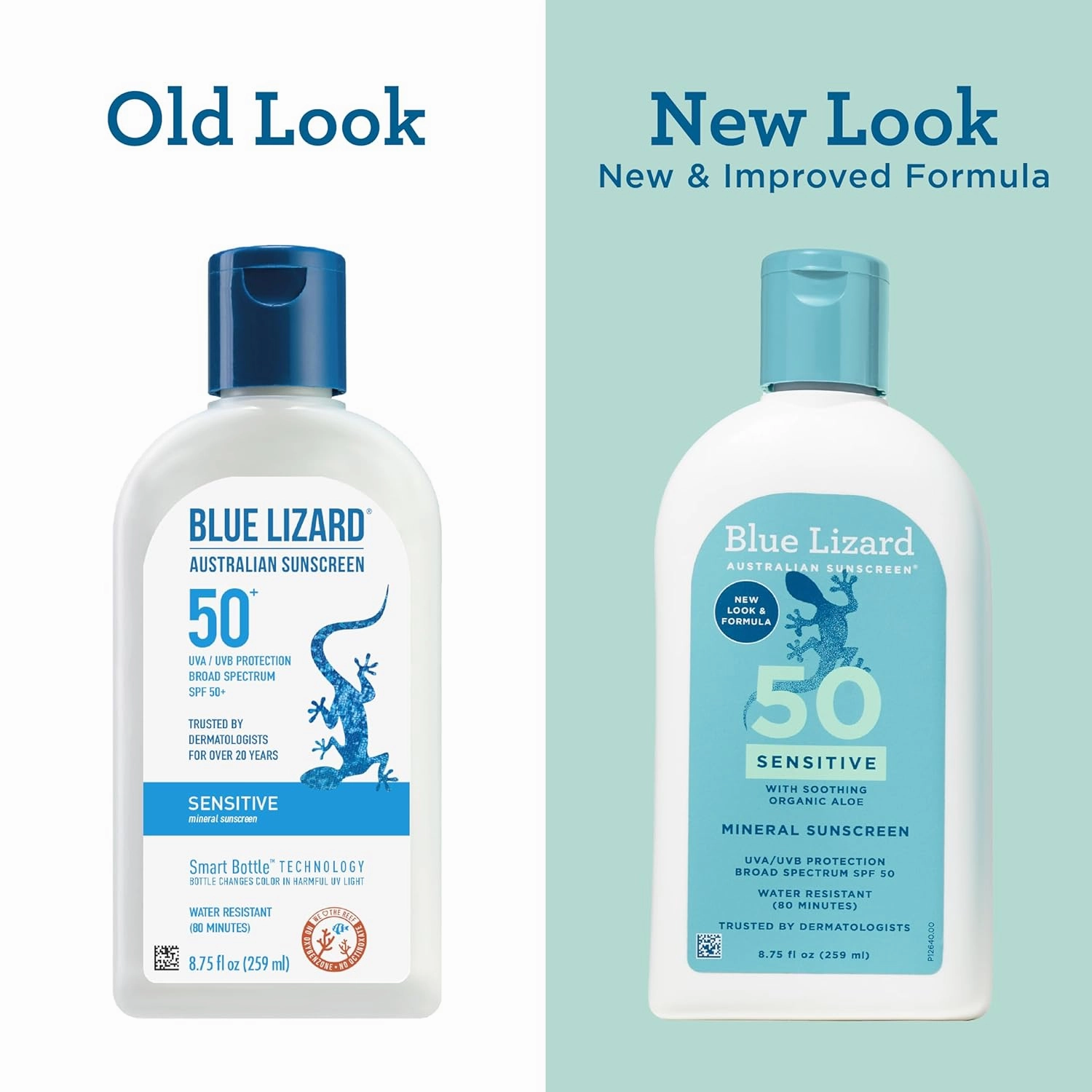 Blue Lizard SENSITIVE Mineral Sunscreen with Zinc Oxide, SPF 50 , Water Resistant, UVA/UVB Protection with Smart Bottle Technology - Fragrance Free, 8.75 oz.