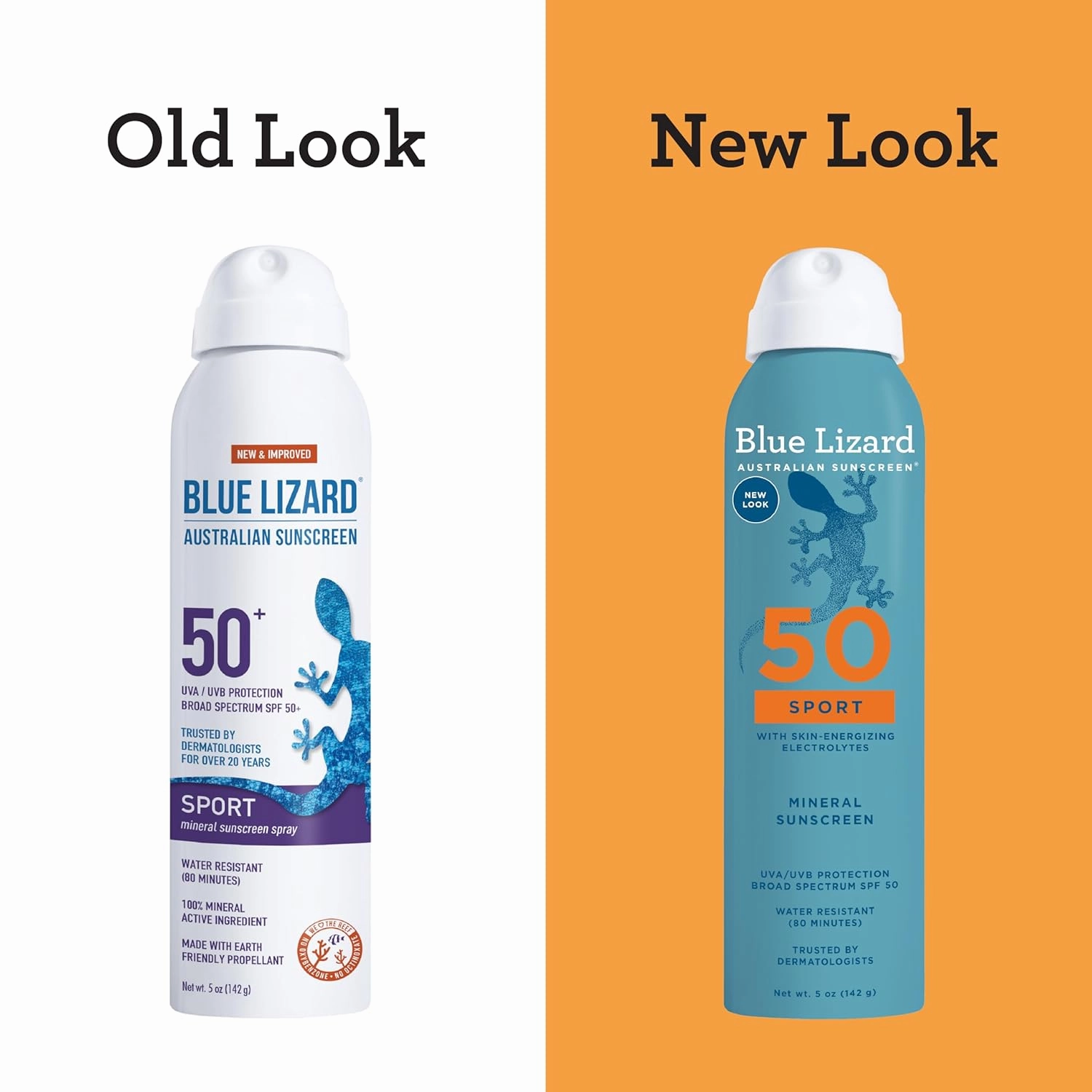 BLUE LIZARD Sport Mineral Sunscreen Spray SPF 50 , Dermatologist-Recommended Brand, Broad-Spectrum UVA/UVB Protection, Water-Resistant, Zinc Oxide Formula, Vegan, 5 fl oz