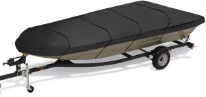 Boat Cover 600D Waterproof Jon Boat Cover Heavy Duty Marine Boat Sunshade Dust-Proof Anti-UV Protection 12Ft/14Ft/16Ft/18Ft (Size:14Ft)