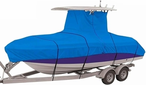 Boat Cover 16ft-24ft Center Console T-Top Boat Cover Roof Tent 600D Waterproof Anti-UV Dust-Proof Heavy-Duty Trailerable Boat Cover Shelter (Size:22-24FT)