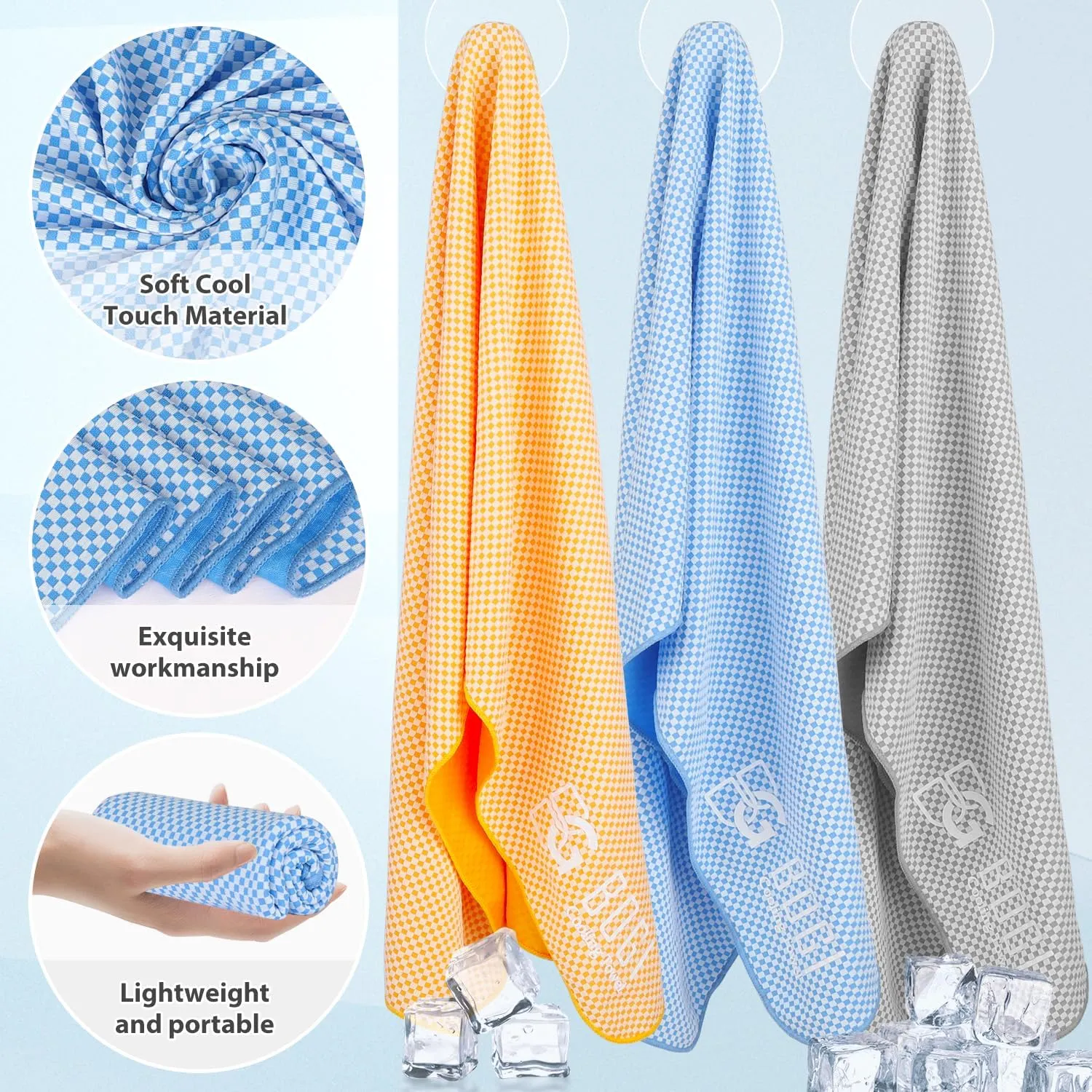 BOGI Cooling Towels for Neck and Face, Soft Breathable Cool Towel for Instant Cooling Stay Cool for Yoga, Sport, Gym, Camping, Running & More Activities