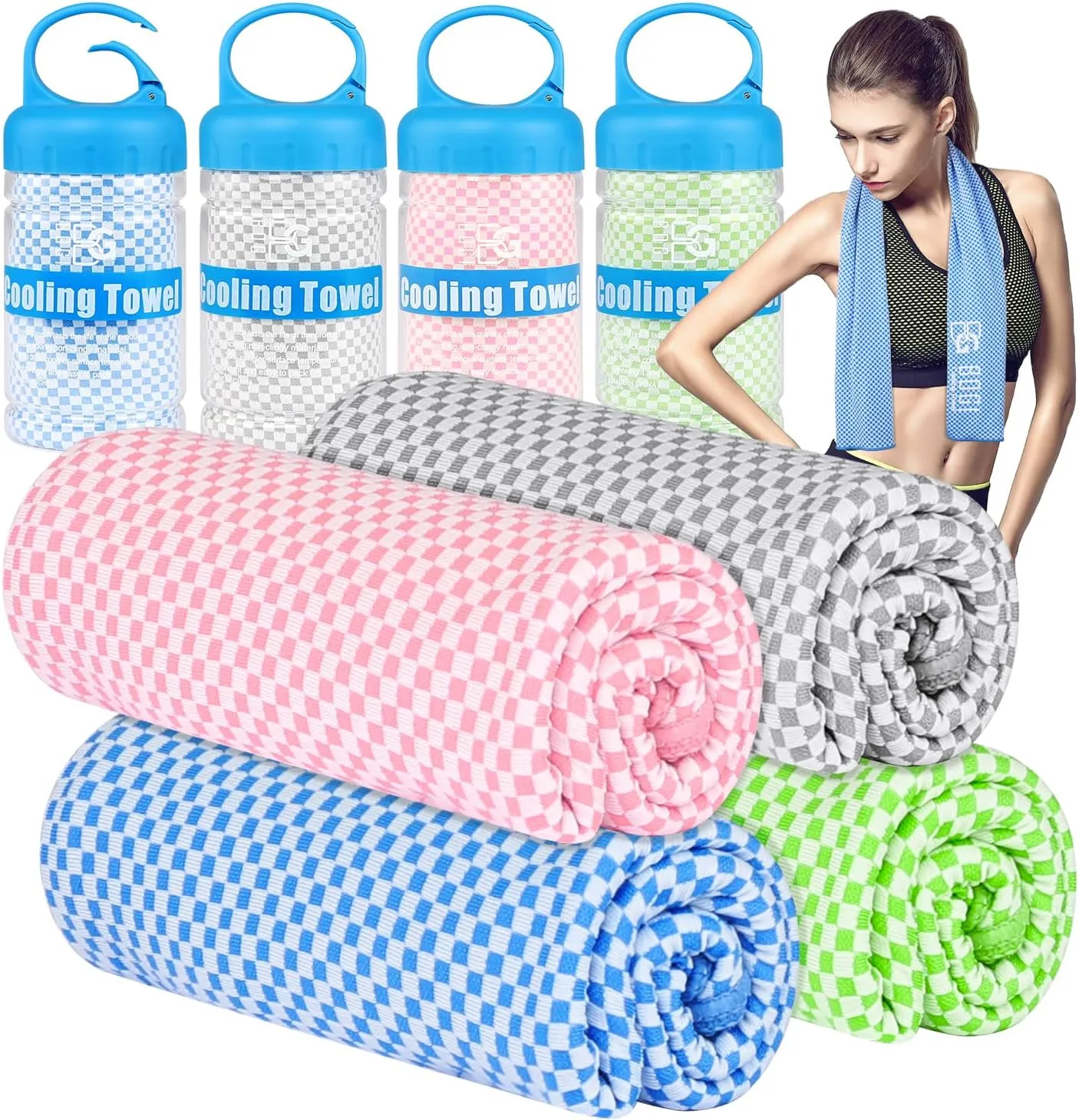 BOGI Cooling Towels for Neck and Face, Soft Breathable Cool Towel for Instant Cooling Stay Cool for Yoga, Sport, Gym, Camping, Running & More Activities