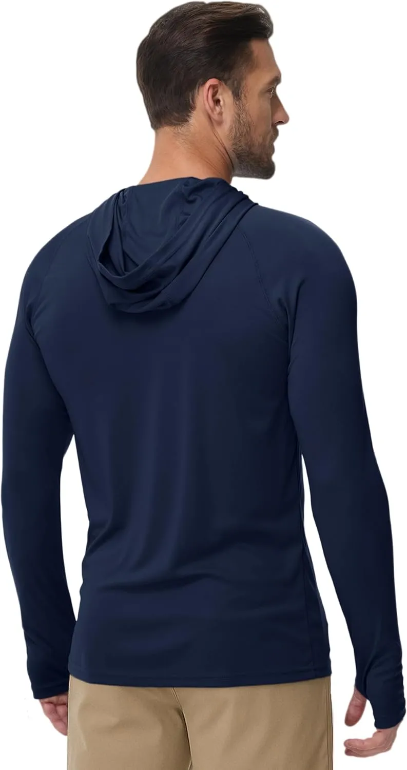 Boladeci Men's UPF 50  Sun Protection Lightweight Hoodie Shirts Long Sleeve Fishing Shirts SPF UV Hiking Swim