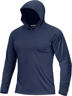 Boladeci Men's UPF 50  Sun Protection Lightweight Hoodie Shirts Long Sleeve Fishing Shirts SPF UV Hiking Swim