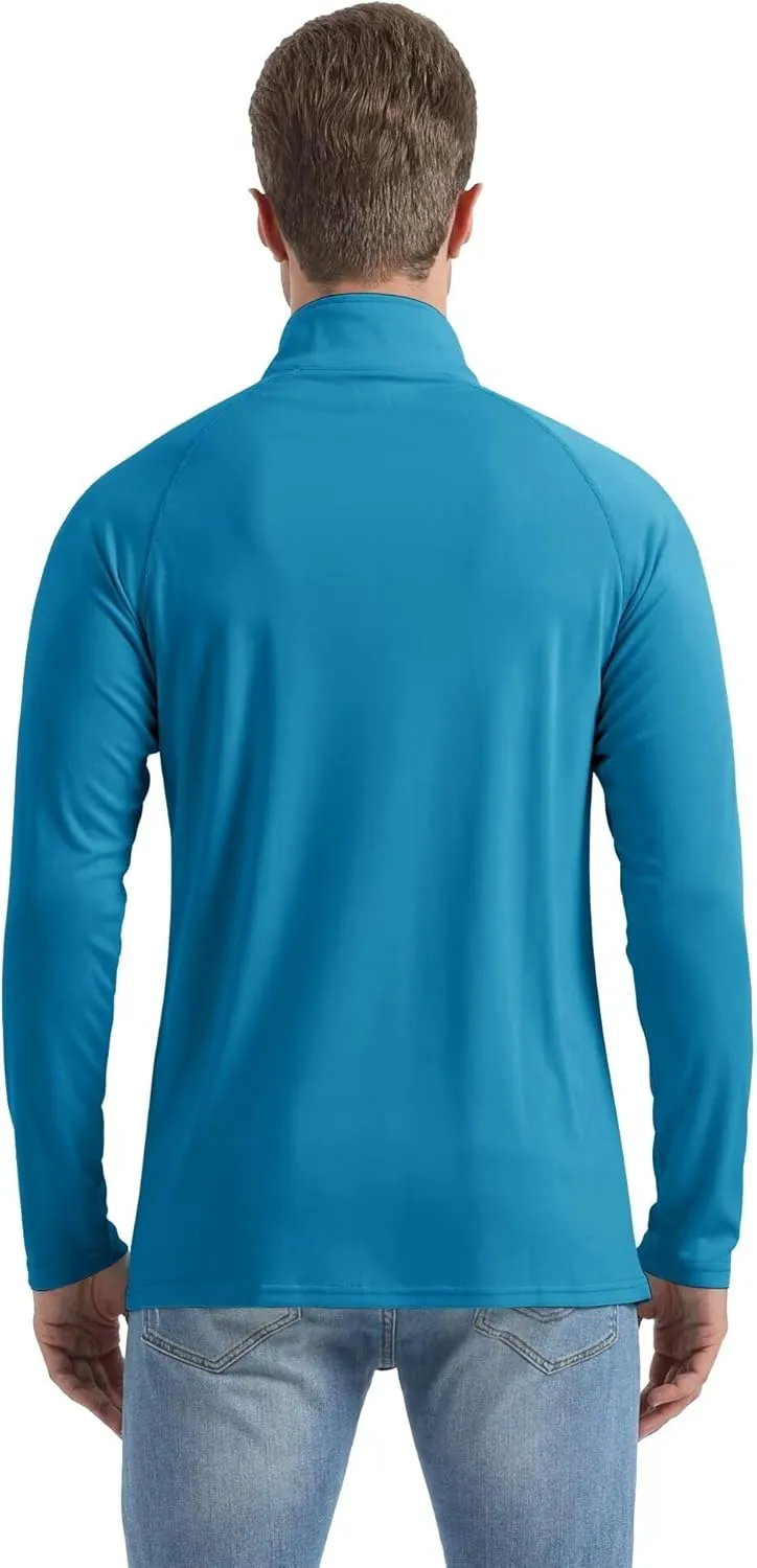 Boladeci Men's UPF 50  Sun Shirts 1/4 Zip Long Sleeve SPF UV Protection Lightweight Quick Dry Quarter Zip Golf Shirts