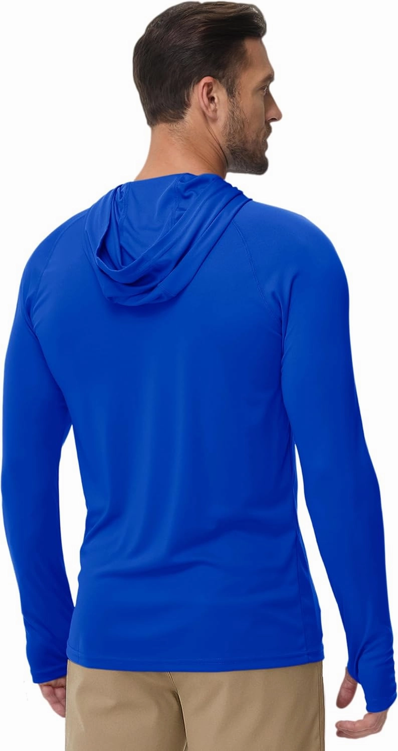 Boladeci Men's UPF 50  Sun Protection Lightweight Hoodie Shirts Long Sleeve Fishing Shirts SPF UV Hiking Swim