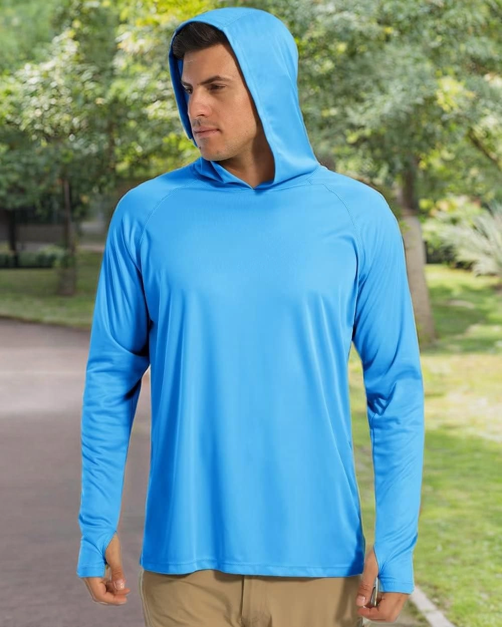 Boladeci Men's UPF 50  Sun Protection Lightweight Hoodie Shirts Long Sleeve Fishing Shirts SPF UV Hiking Swim