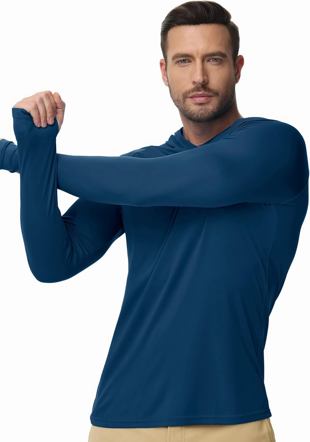 Boladeci Men's UPF 50  Sun Protection Lightweight Hoodie Shirts Long Sleeve Fishing Shirts SPF UV Hiking Swim