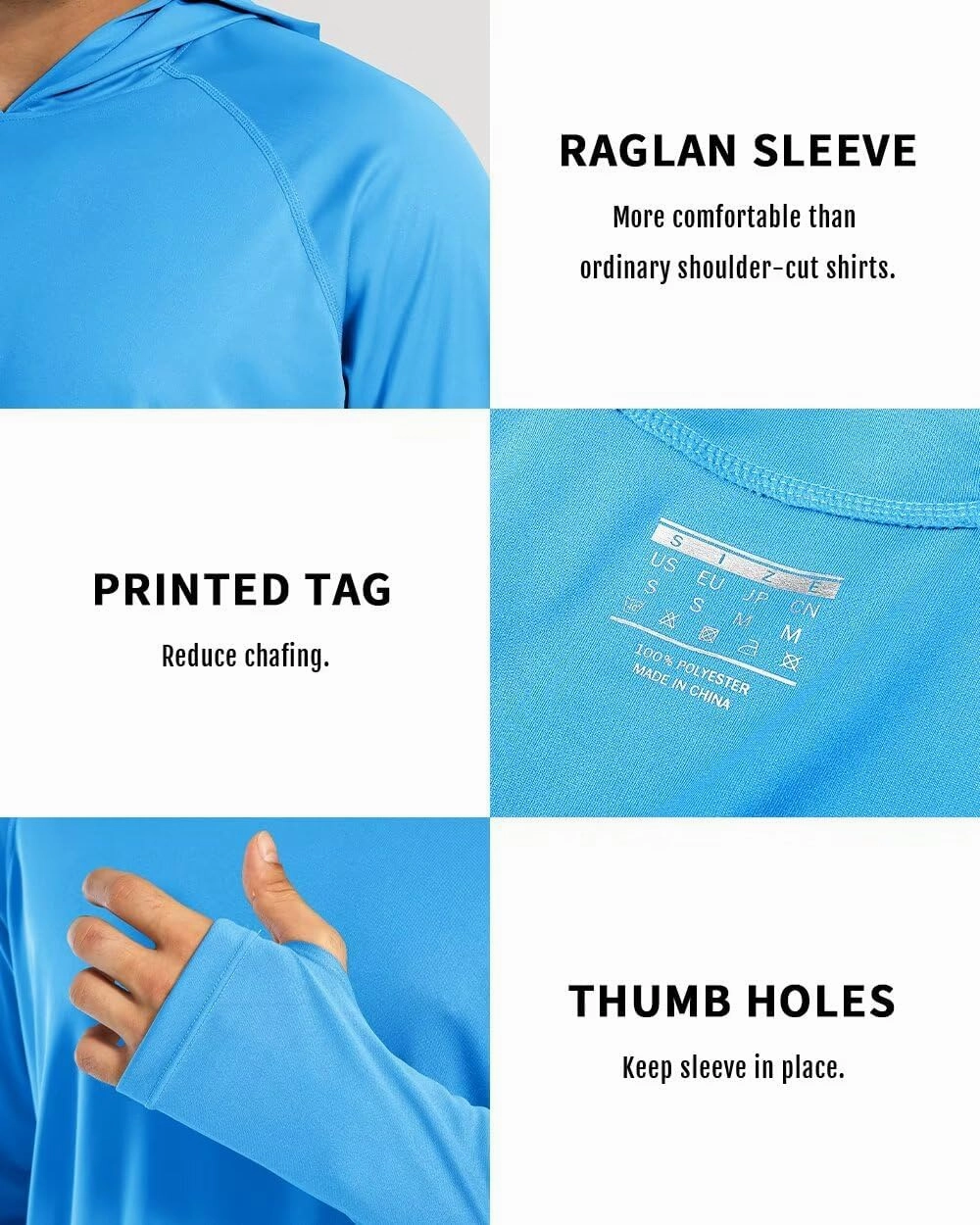 Boladeci Men's UPF 50  Sun Protection Lightweight Hoodie Shirts Long Sleeve Fishing Shirts SPF UV Hiking Swim