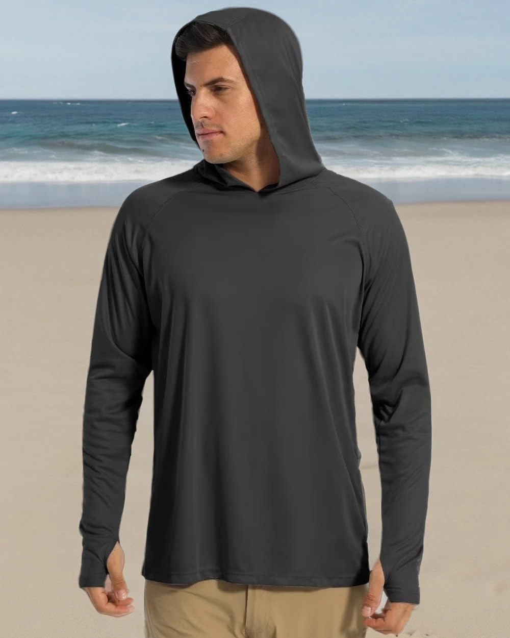 Boladeci Men's UPF 50  Sun Protection Lightweight Hoodie Shirts Long Sleeve Fishing Shirts SPF UV Hiking Swim
