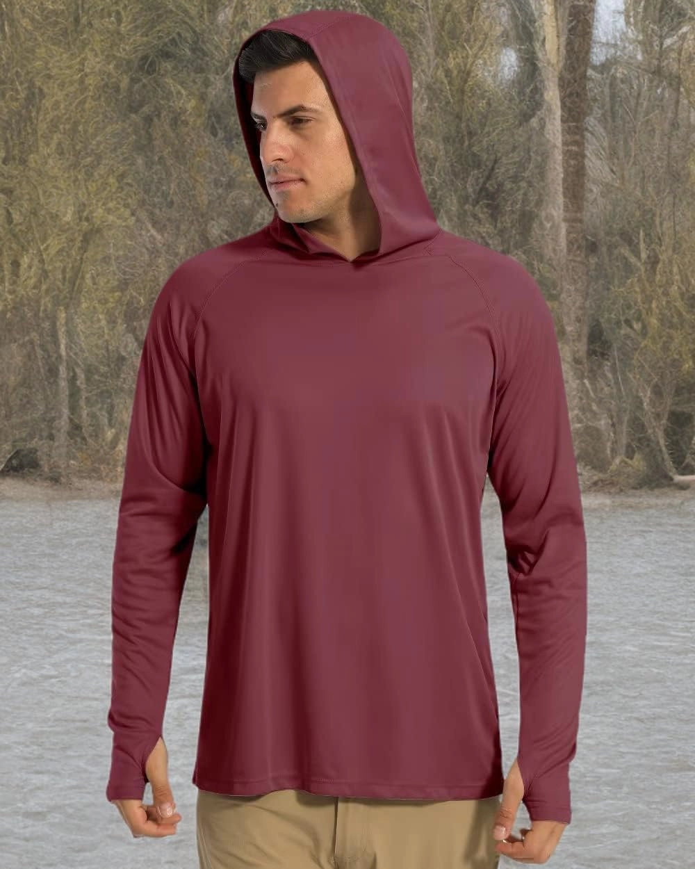 Boladeci Men's UPF 50  Sun Protection Lightweight Hoodie Shirts Long Sleeve Fishing Shirts SPF UV Hiking Swim