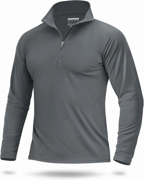 Boladeci Men's UPF 50  Sun Shirts 1/4 Zip Long Sleeve SPF UV Protection Lightweight Quick Dry Quarter Zip Golf Shirts
