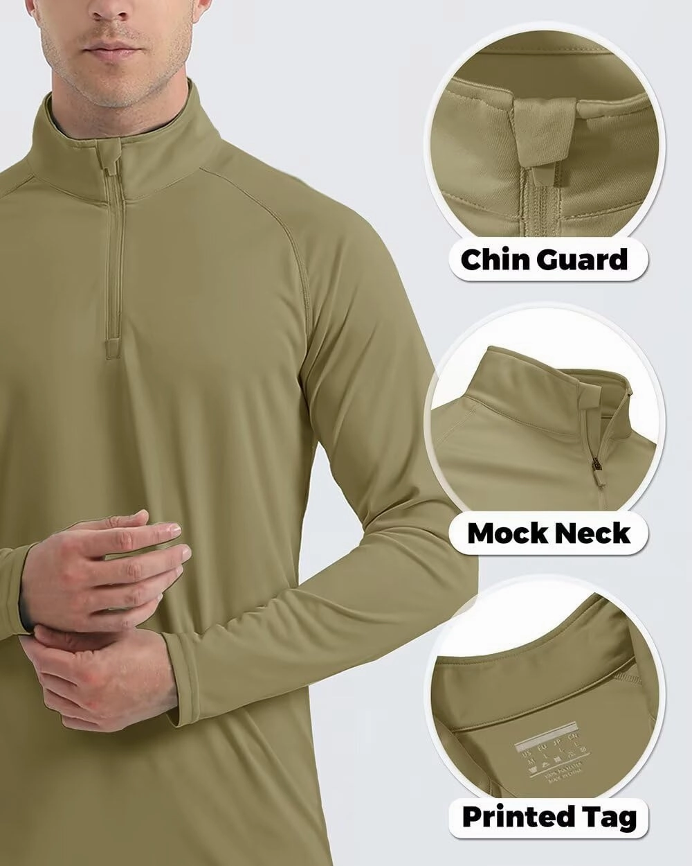 Boladeci Men's UPF 50  Sun Shirts 1/4 Zip Long Sleeve SPF UV Protection Lightweight Quick Dry Quarter Zip Golf Shirts