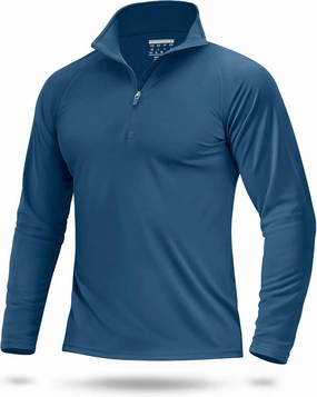 Boladeci Men's UPF 50  Sun Shirts 1/4 Zip Long Sleeve SPF UV Protection Lightweight Quick Dry Quarter Zip Golf Shirts
