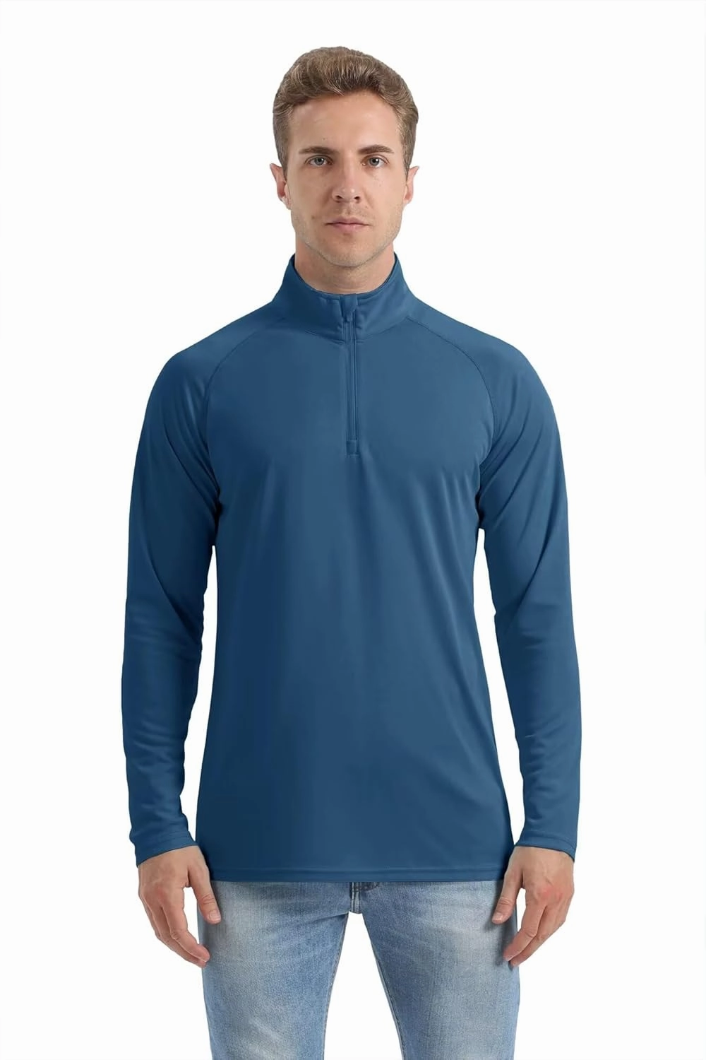 Boladeci Men's UPF 50  Sun Shirts 1/4 Zip Long Sleeve SPF UV Protection Lightweight Quick Dry Quarter Zip Golf Shirts