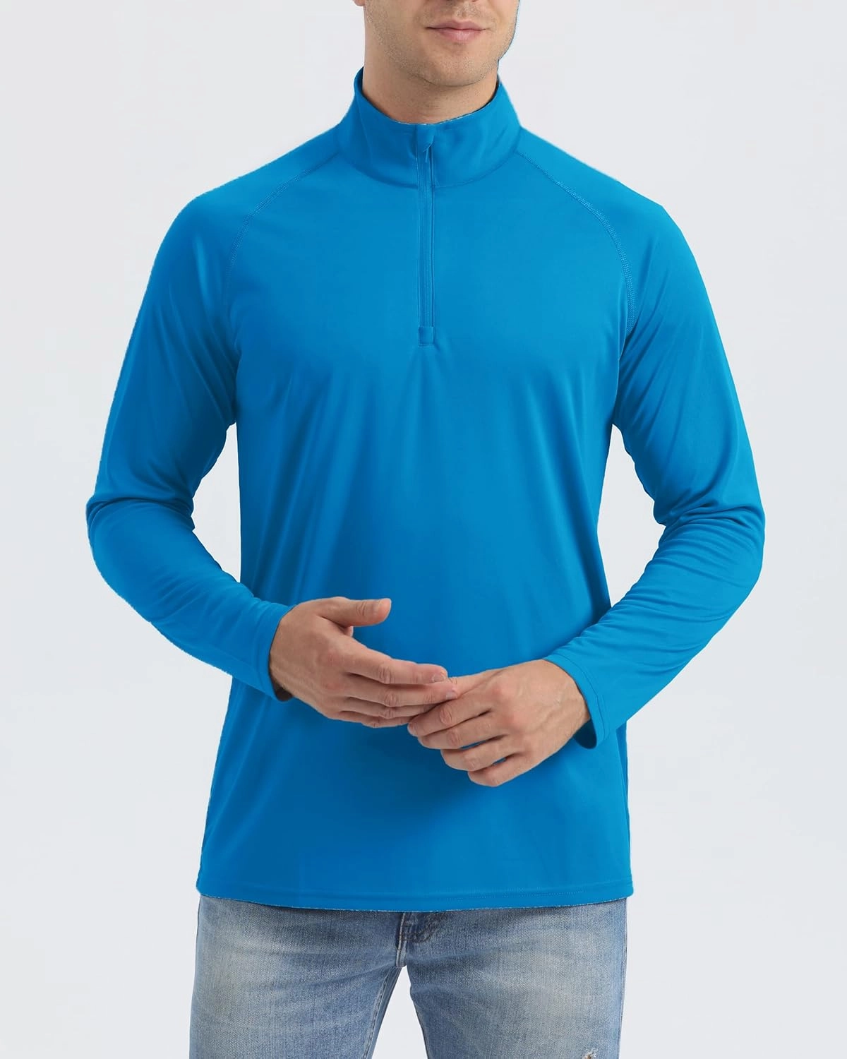 Boladeci Men's UPF 50  Sun Shirts 1/4 Zip Long Sleeve SPF UV Protection Lightweight Quick Dry Quarter Zip Golf Shirts