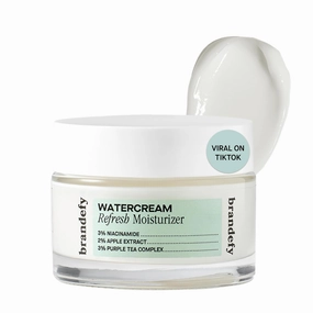 Brandefy Water Cream Refresh Moisturizer - Lightweight, Pore-Refining Hydration Burst for Smooth, Super Hydrated Skin, Daily Face Moisturizer, Made in US (1.6 Oz)