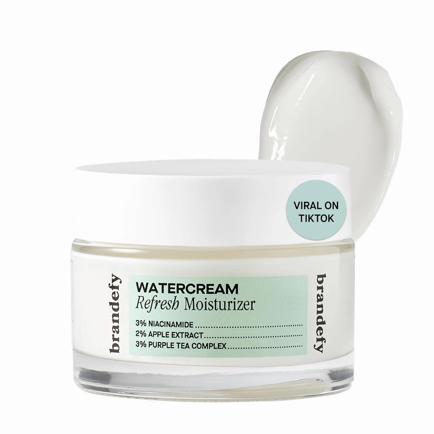 Brandefy Water Cream Refresh Moisturizer - Lightweight, Pore-Refining Hydration Burst for Smooth, Super Hydrated Skin, Daily Face Moisturizer, Made in US (1.6 Oz)