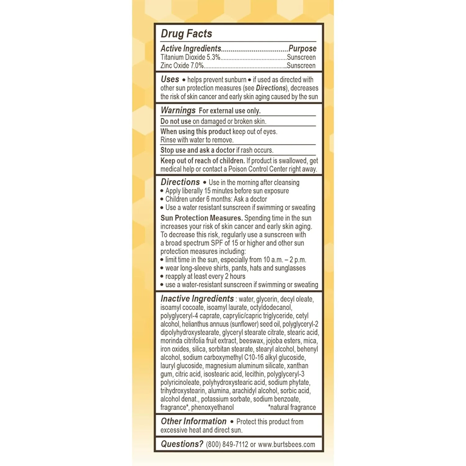 Burt's Bees BB Cream With SPF 15, Broad-Spectrum Sunscreen Tinted Lotion for All Skin Types, 98.9 Percent Natural Origin Skin Care, Light, 1.7 oz. Tube