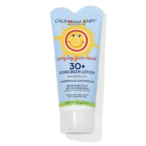 California Baby Everyday SPF 30  | Mineral Sunscreen | Floral Scent | Baby Sunscreen for Face   Body | Travel Size| 82g / 2.9oz