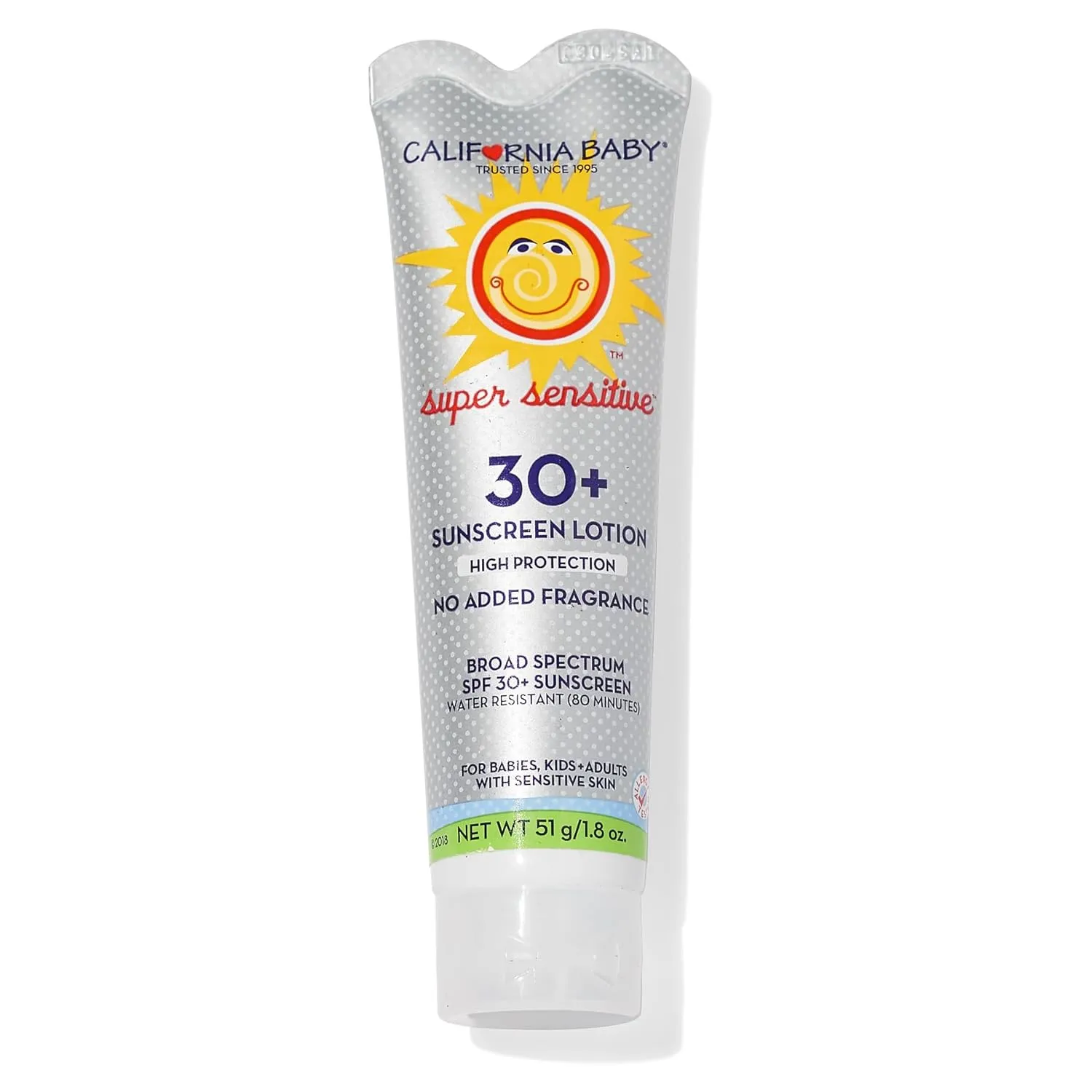 California Baby Super Sensitive SPF 30  Sunscreen | Unscented Mineral Sunscreen | Baby SPF for Face   Body | Travel Size SPF | 51g / 1.8oz