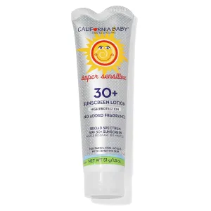 California Baby Super Sensitive SPF 30  Sunscreen | Unscented Mineral Sunscreen | Baby SPF for Face   Body | Travel Size SPF | 51g / 1.8oz